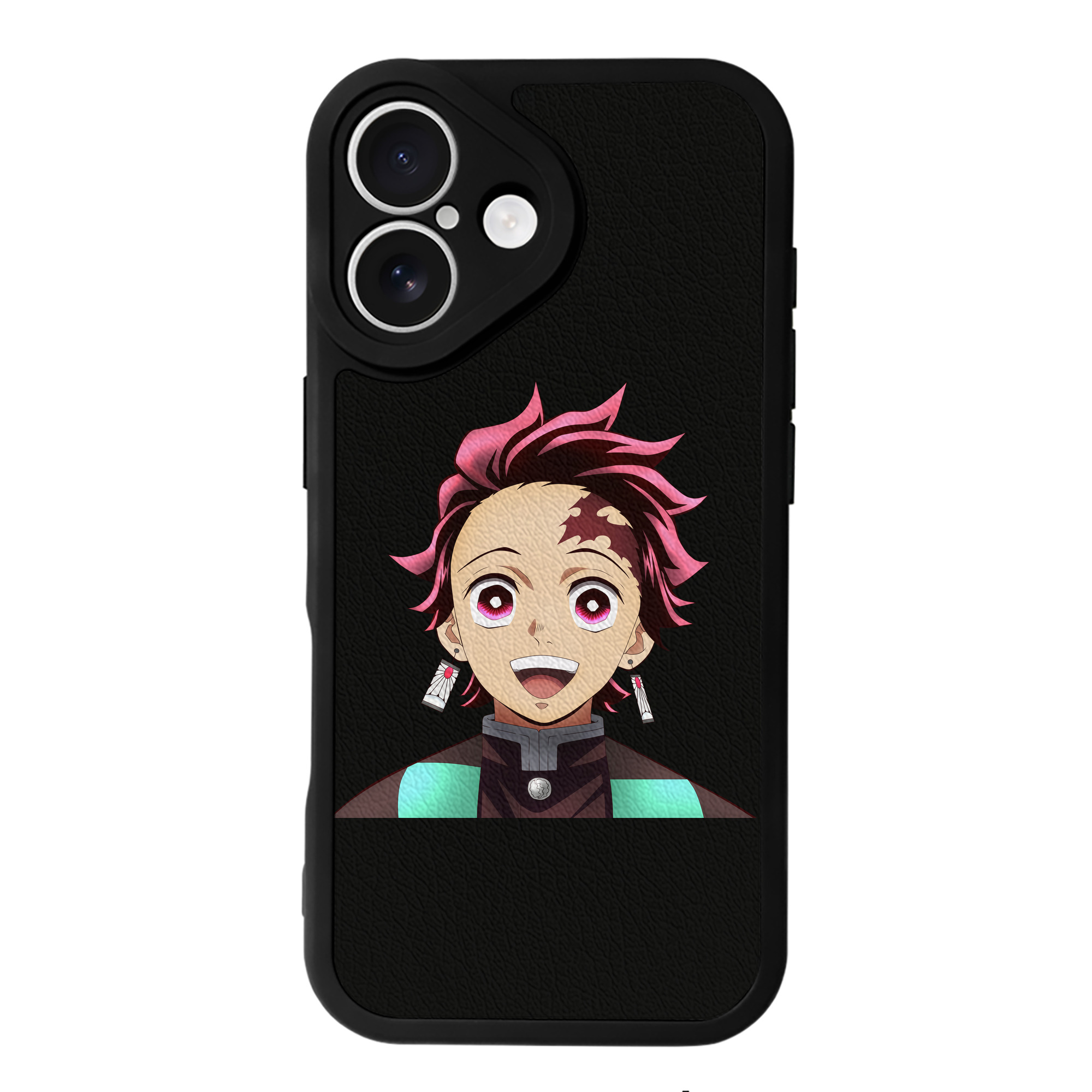 （画像用） 鬼滅の刃 竈門 炭治郎／かまど たんじろう Kamado Tanjirou 【iPhone 16シリーズ対応】シリコンスマホケース（レザー調） 材質：シリコン